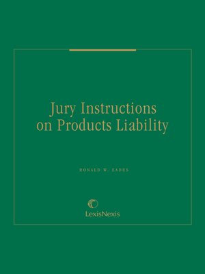 cover image of Jury Instructions on Products Liability